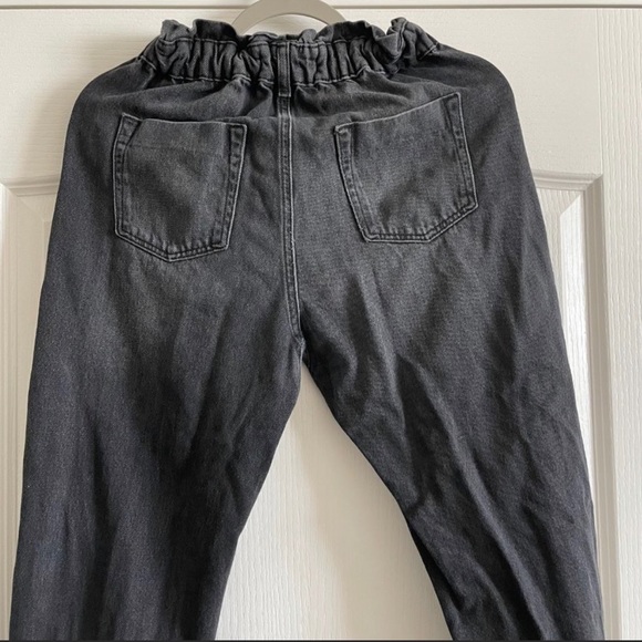 🎄4X$50 Zara Womens High Waist Tapered Paper Bag Black Jeans Size 2 - Picture 6 of 6